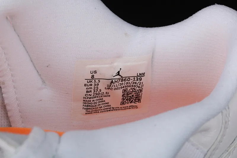 All categories Air Jordan Jordan series basketball shoes Air Jordan 11 pure original version Air Jordan 11 Bright Citus AJ11 Joe 11 white orange low-top basketball shoes AH7860-139